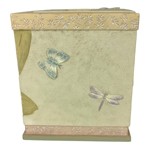 Charter Club Butterfly Tissue Box Holder Square Pastel Resin Hand Painted Decor - Picture 5 of 8